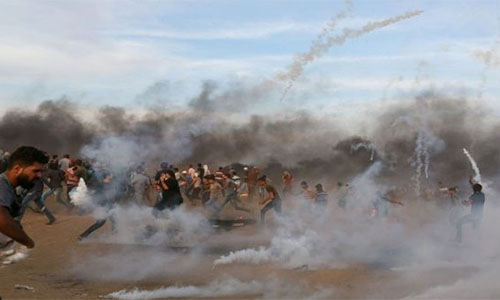 La ocupación israelí reprime protesta palestina en Gaza La ocupación israelí reprime marcha naval palestina en Gaza